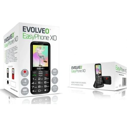 Evolveo - EasyPhone XO, mobilni telefon za starejše, črn