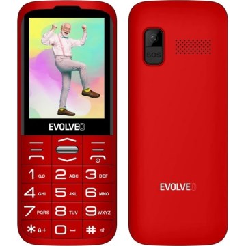 Evolveo - EasyPhone XO, mobilni telefon za starejše, rdeč