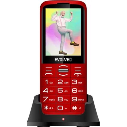Evolveo - EasyPhone XO, mobilni telefon za starejše, rdeč