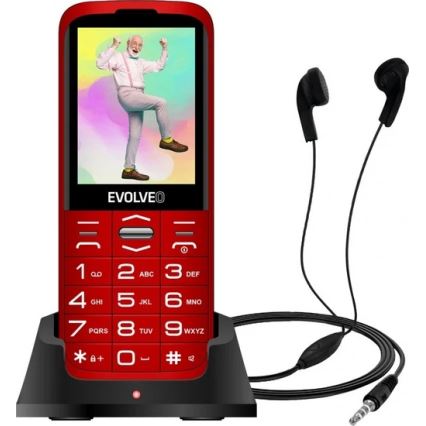 Evolveo - EasyPhone XO, mobilni telefon za starejše, rdeč