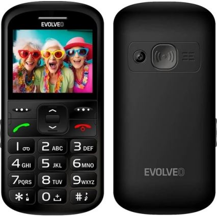 Evolveo - EasyPhone XS, mobilni telefon za starejše, črn