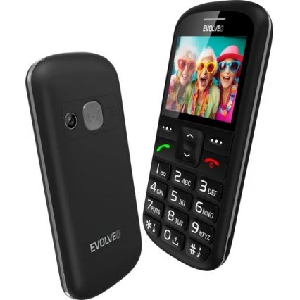 Evolveo - EasyPhone XS, mobilni telefon za starejše črna