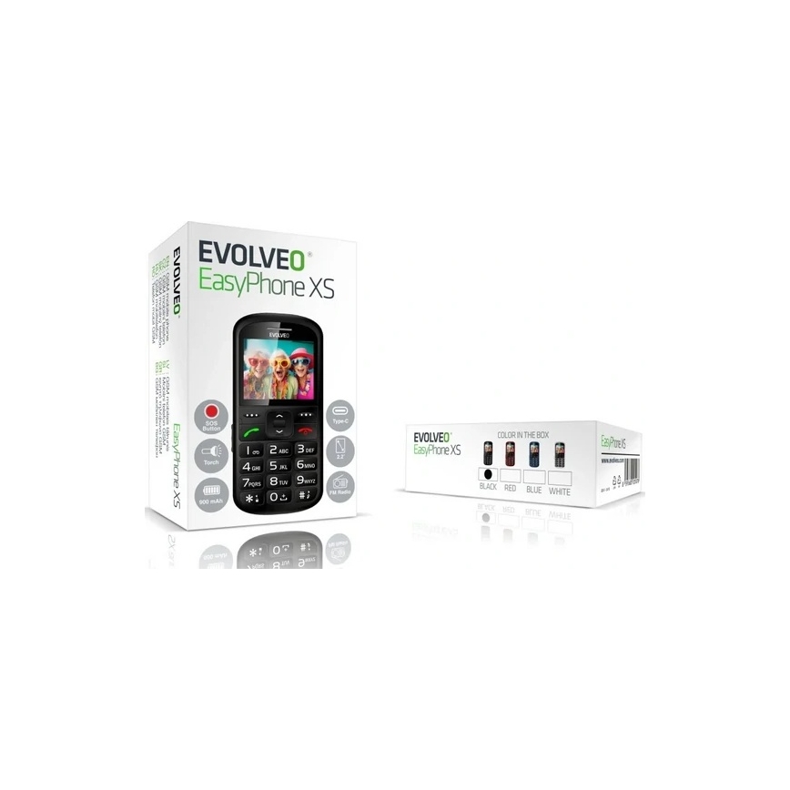 Evolveo - EasyPhone XS, mobilni telefon za starejše črna