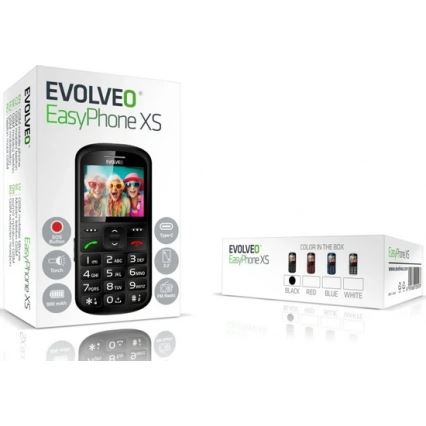 Evolveo - EasyPhone XS mobilni telefon za starejše, črne barve
