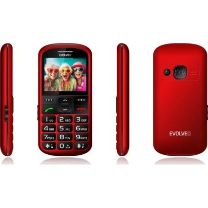 Evolveo - EasyPhone XS, mobilni telefon za starejše, rdeče barve