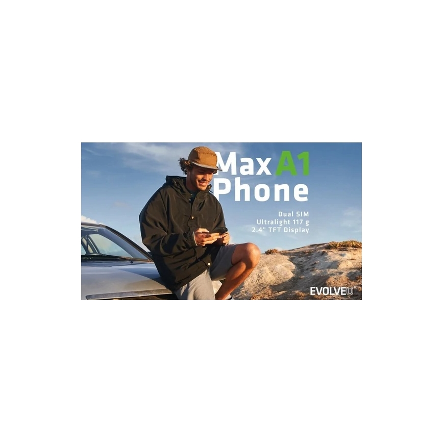 Evolveo - MaxPhone A1, telefon s tipkami, Dual SIM, črn