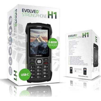 Evolveo - StrongPhone H1, vodotesen Dual SIM telefon črna/siva
