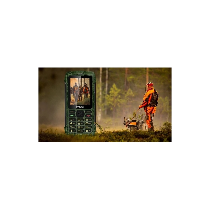 Evolveo - StrongPhone H1, vodotesen Dual SIM telefon v lovski kamuflaži