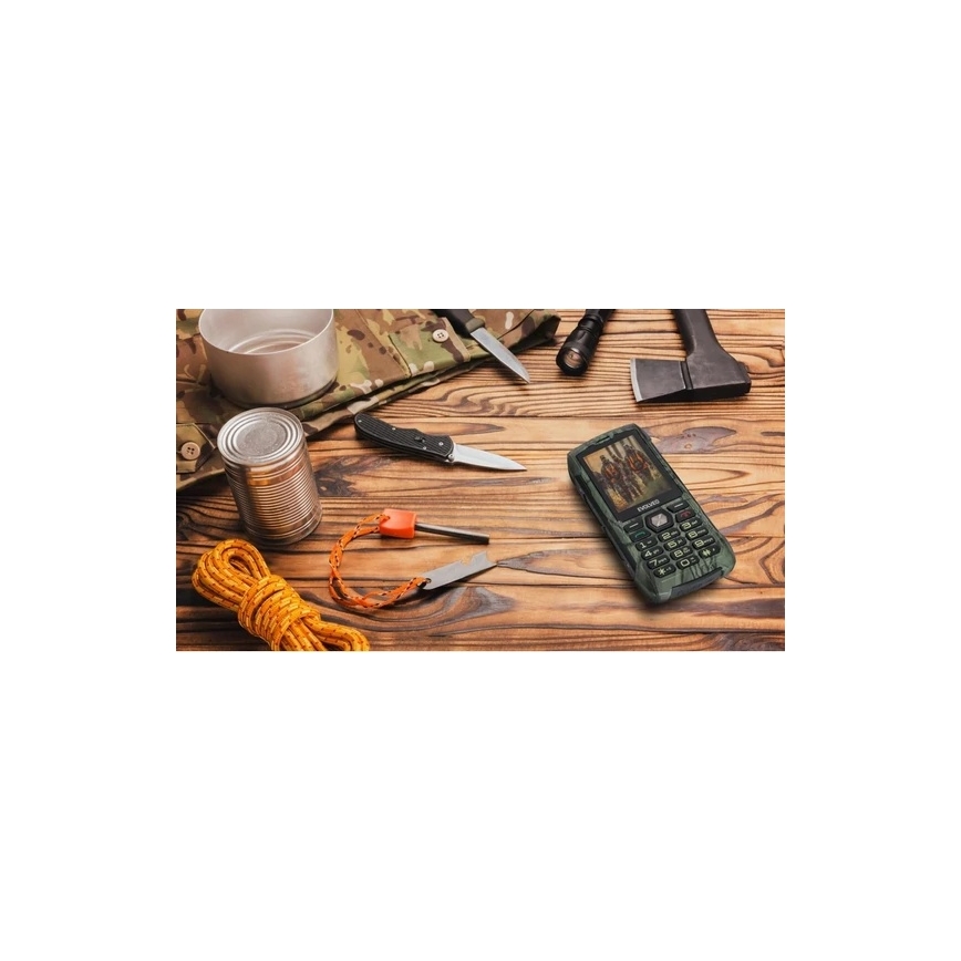 Evolveo - StrongPhone H1, vodotesen Dual SIM telefon v lovski kamuflaži