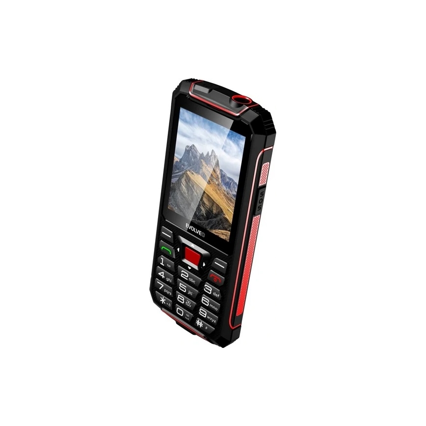Evolveo - StrongPhone W4, vodoodporen Dual SIM telefon črna/rdeča
