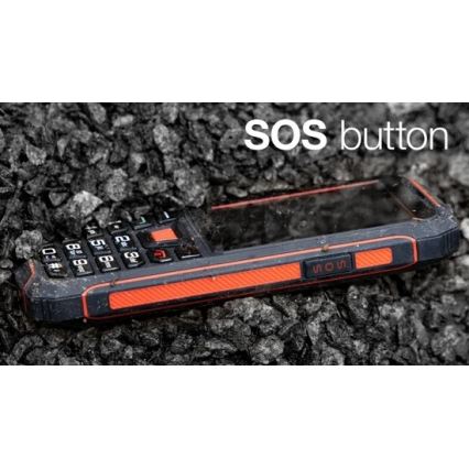 Evolveo - StrongPhone W4, vodoodporen Dual SIM telefon črna/rdeča