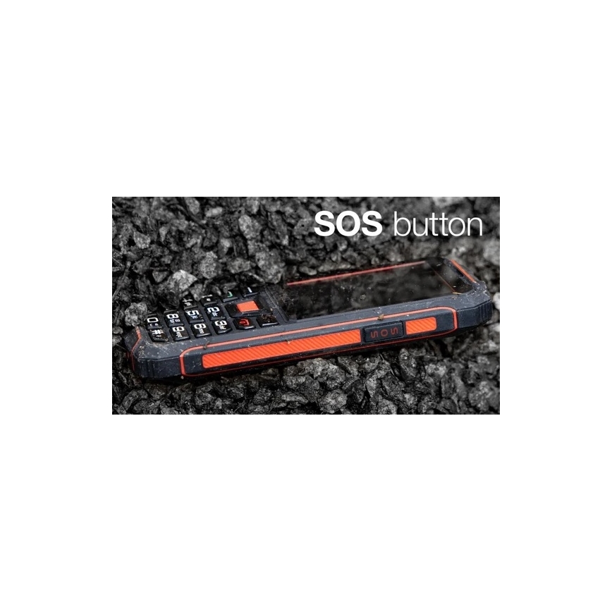 Evolveo - StrongPhone W4, vodoodporen Dual SIM telefon črna/rdeča