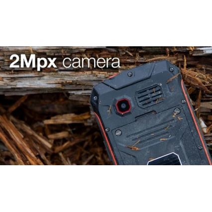 Evolveo - StrongPhone W4, vodoodporen Dual SIM telefon črna/rdeča