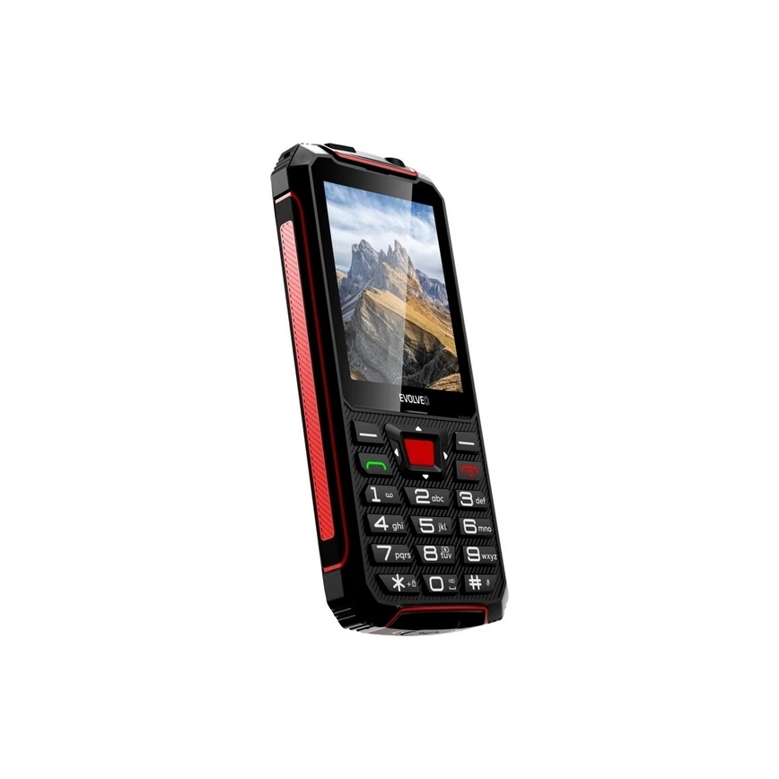 Evolveo - StrongPhone W4, vodoodporen Dual SIM telefon, črno-rdeč