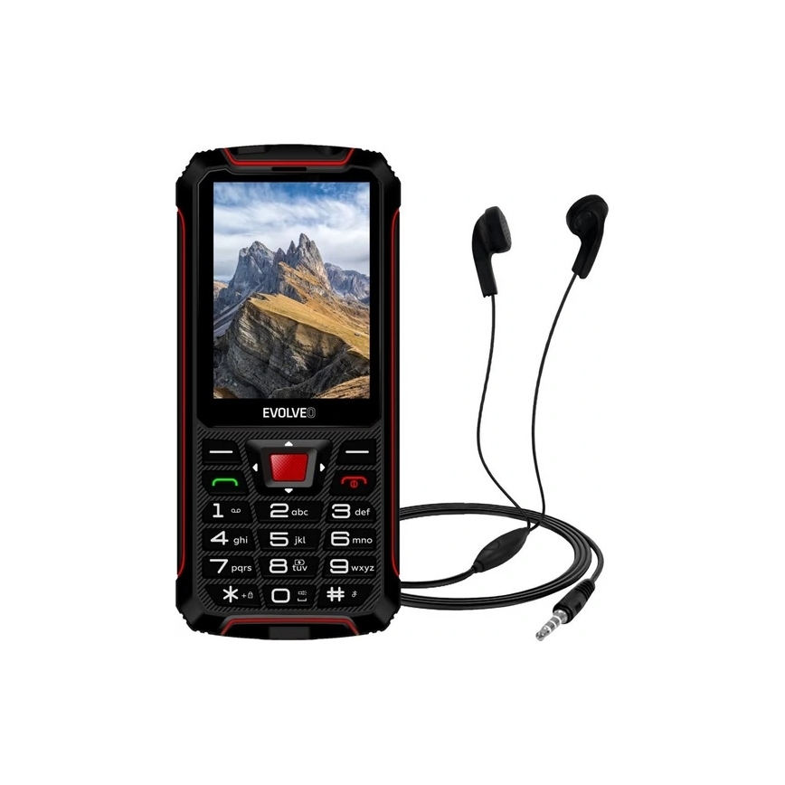Evolveo - StrongPhone W4 vodotesen Dual SIM telefon črna/rdeča