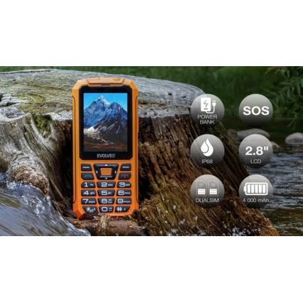 Evolveo - StrongPhone Z6, vodoodporen Dual SIM telefon, oranžen