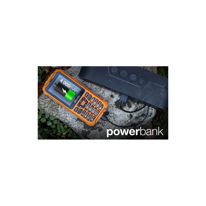 Evolveo - StrongPhone Z6, vodoodporen Dual SIM telefon, oranžen