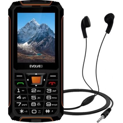 Evolveo - StrongPhone Z6, vodoodporen Dual SIM telefon v črni/oranžni