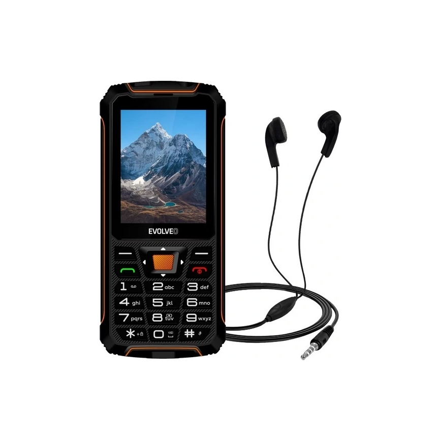 Evolveo - StrongPhone Z6, vodoodporen Dual SIM telefon v črni/oranžni