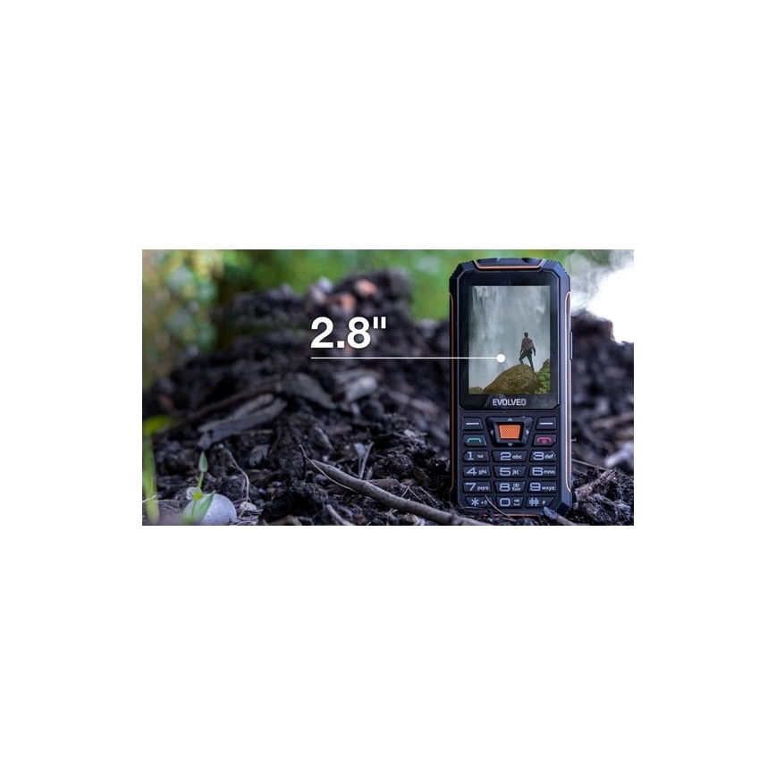 Evolveo - StrongPhone Z6, vodoodporen Dual SIM telefon v črni/oranžni
