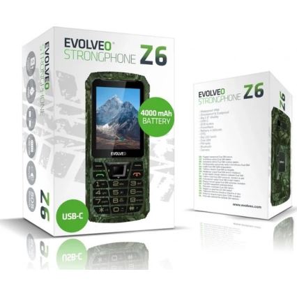 Evolveo - StrongPhone Z6, vodoodporen Dual SIM telefon v lovski kamuflaži