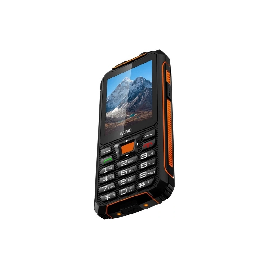 Evolveo - StrongPhone Z6, vodotesen Dual SIM telefon, črna/oranžna