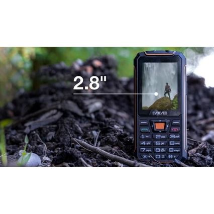 Evolveo - StrongPhone Z6, vodotesen Dual SIM telefon, črna/oranžna