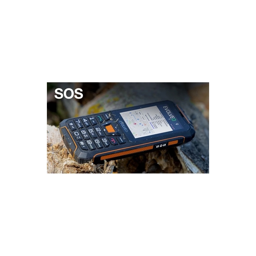 Evolveo - StrongPhone Z6, vodotesen Dual SIM telefon, črna/oranžna