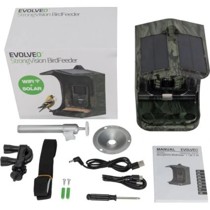 Evolveo - StrongVision BirdFeeder - pametni hranilnik za ptice s kamero in sončnimi paneli