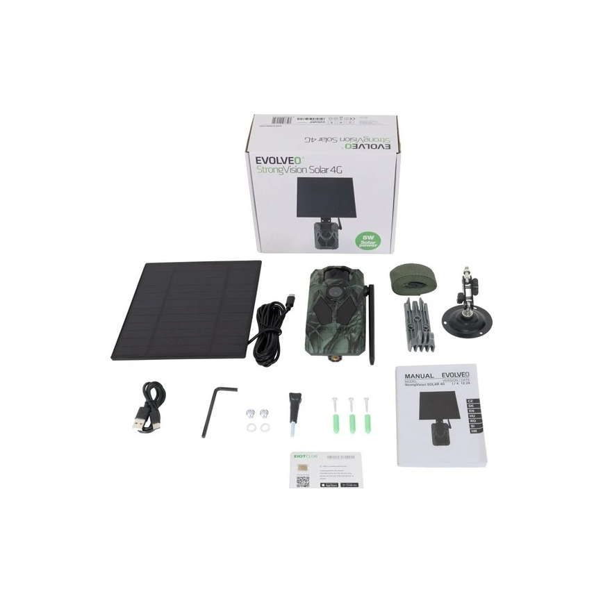 Evolveo - StrongVision Solar 4G, lovska kamera 4G z aplikacijo in solarnim panelom