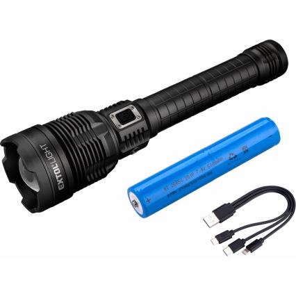 Extol - LED Zatemnitvena polnilna svetilka s power bankom LED/60W/10000 mAh 8000 lm IPX4 črna