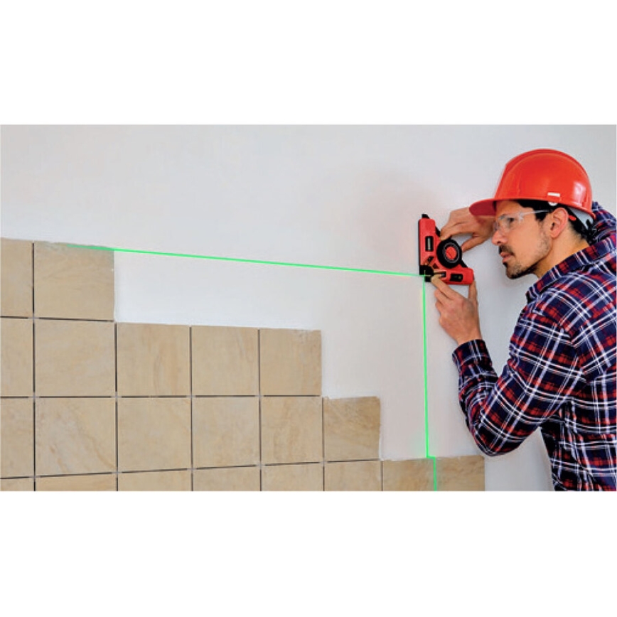 Extol Premium - Laserski kotnik 90° z električnim vakuumskim modulom 5V/1000 mAh