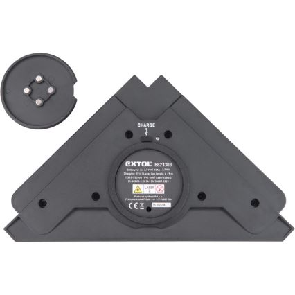 Extol Premium - Laserski kotnik 90° z električnim vakuumskim modulom 5V/1000 mAh