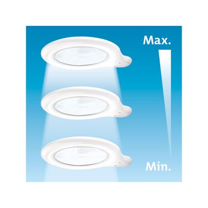 Extol - Zatemnljiva LED namizna svetilka z lupo LED/10W/230V bela