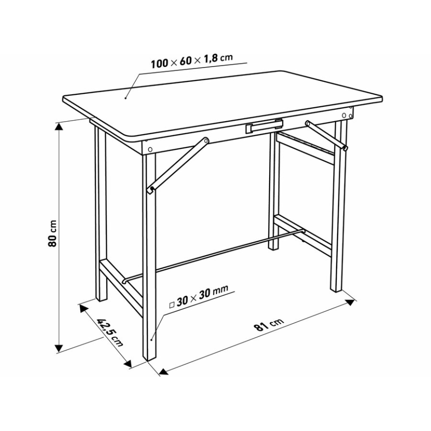 Extol - Zložljiva delovna miza 100x60 cm rjava/črna