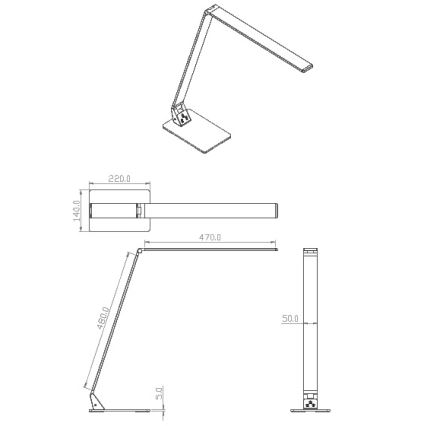 Fabas Luce 3265-30-101 - LED Zatemnitvena namizna svetilka WASP LED/12W/230V 3000/4000/5000K črna