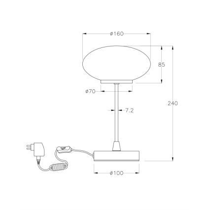 Fabas Luce 3339-30-178 - LED Zatemnitvena namizna svetilka na dotik JAP LED/5W/230V mat krom