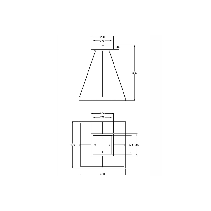 Fabas Luce 3394-40-282 - LED Zatemnitveni lestenec na vrvici BARD LED/39W/230V antracit