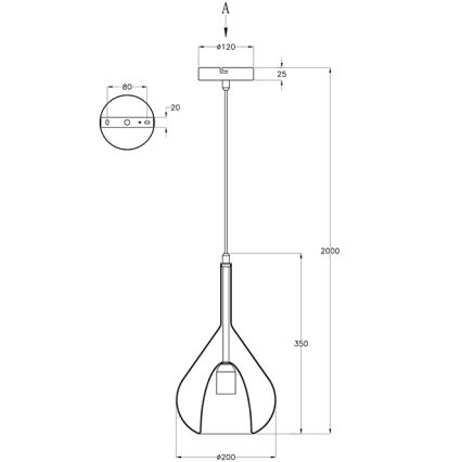 Fabas Luce 3481-40-125 - Lestenec na vrvici LILA 1xE27/40W/230V zlata