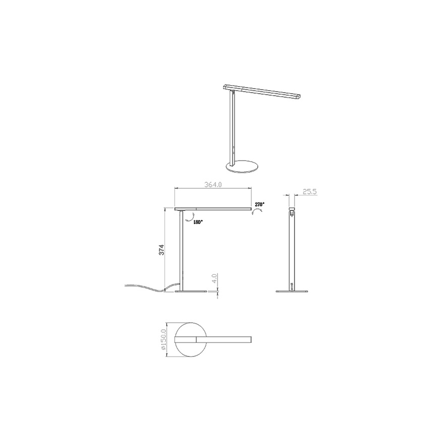 Fabas Luce 3550-30-101 - LED Zatemnitvena namizna svetilka IDEAL LED/10W/230V 3000-6000K črna