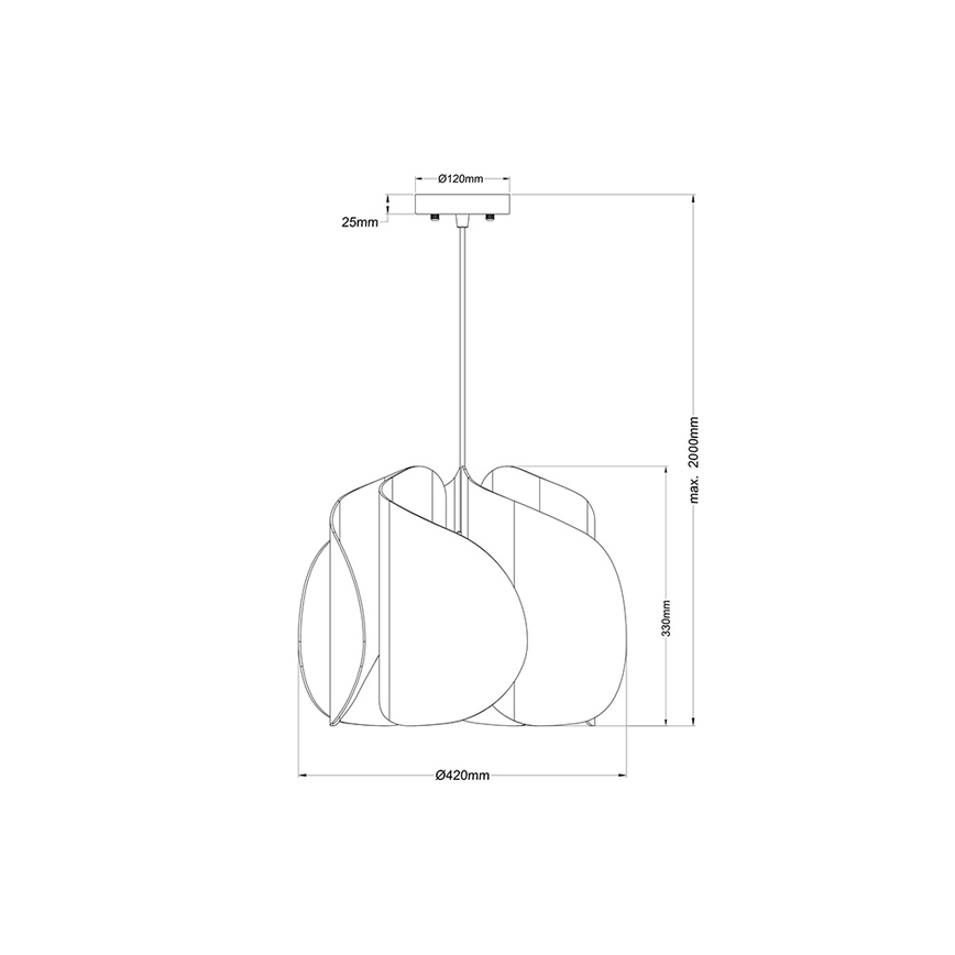 Fabas Luce 3672-40-132 - Lestenec na vrvici PEVERO 1xE27/40W/230V les