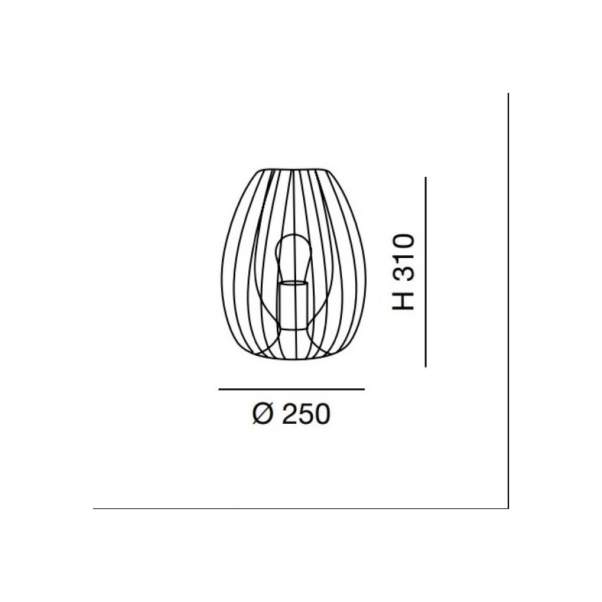 Fabas Luce 3677-34-225 - Namizna svetilka CAMP 1xE27/40W/230V zlato