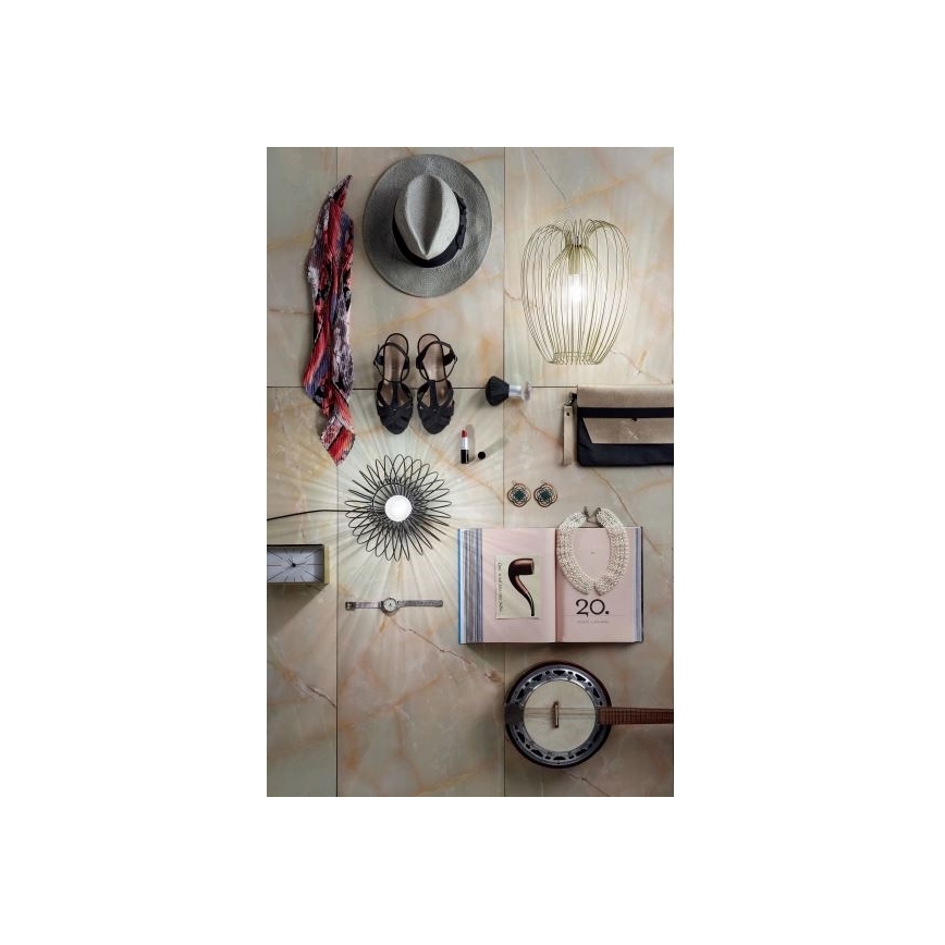 Fabas Luce 3677-45-225 - Lestenec na vrvici CAMP 1xE27/40W/230V zlato