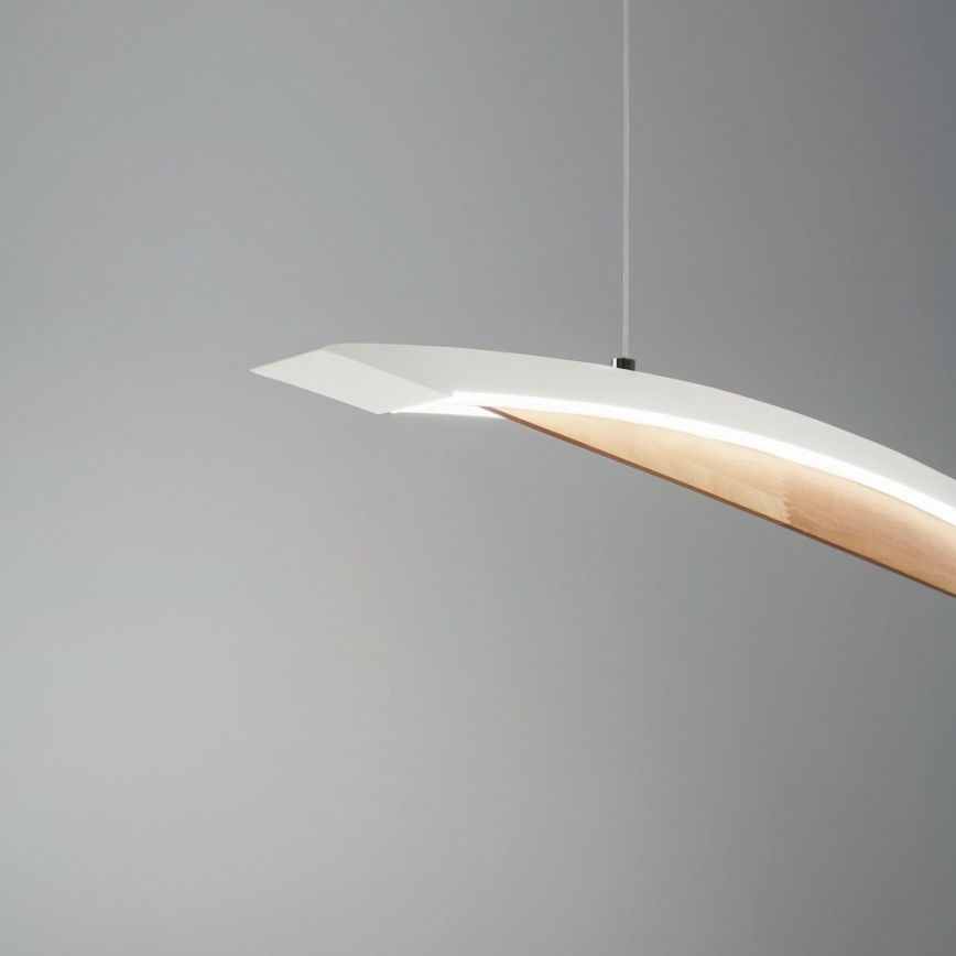 Fabas Luce 3697-40-102 - LED Zatemnitveni lestenec na vrvici CORDOBA LED/36W/230V bela/les