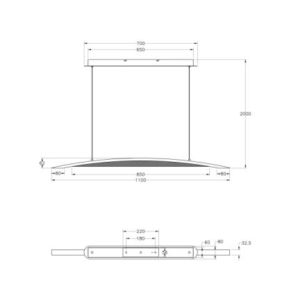 Fabas Luce 3697-40-102 - LED Zatemnitveni lestenec na vrvici CORDOBA LED/36W/230V bela/les