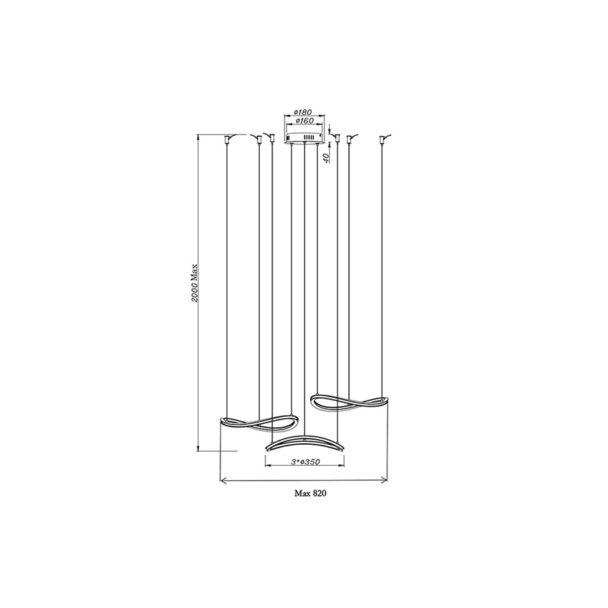 Fabas Luce 3711-47-102 - LED Lestenec na vrvici TIRRENO LED/50W/230V