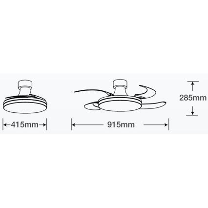FANAWAY 210664 - LED Zatemnitveni stropni ventilator ORBIT LED/25W/230V bež/bela + Daljinski upravljalnik