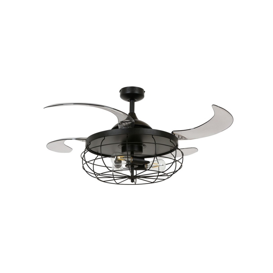 FANAWAY 212920 - LED Stropni ventilator INDUSTRI 3xE27/4W/230V črna + Daljinski upravljalnik
