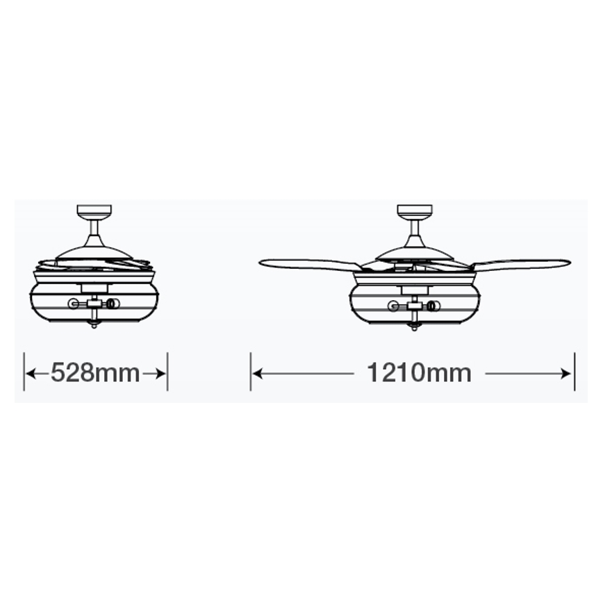 FANAWAY 212921 - LED Stropni ventilator INDUSTRI 3xE27/4W/230V rjava + Daljinski upravljalnik