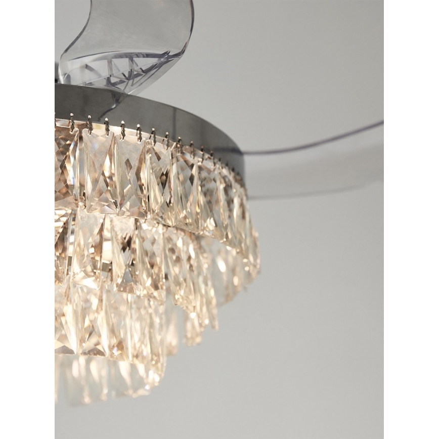 FANAWAY 212923 - LED Stropni ventilator VEIL 6xE14/4,5W/230V sijajni krom + Daljinski upravljalnik